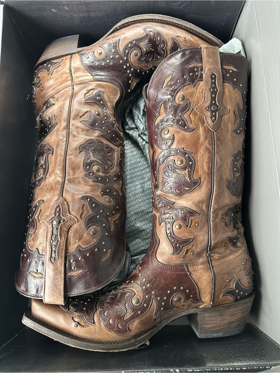 Lucchese Shoes - Lucchese 1883 Fiona M5015 Studded Leather Cowgirl Boots 9.5B NWOB